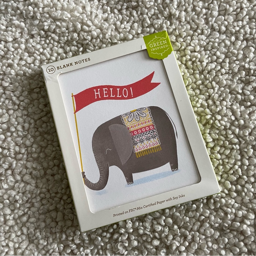 Blank elephant print cards